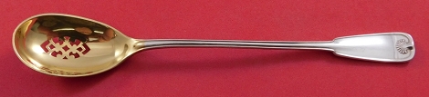 Olive Spoon pierced GW w/ snowflake in bowl original 7